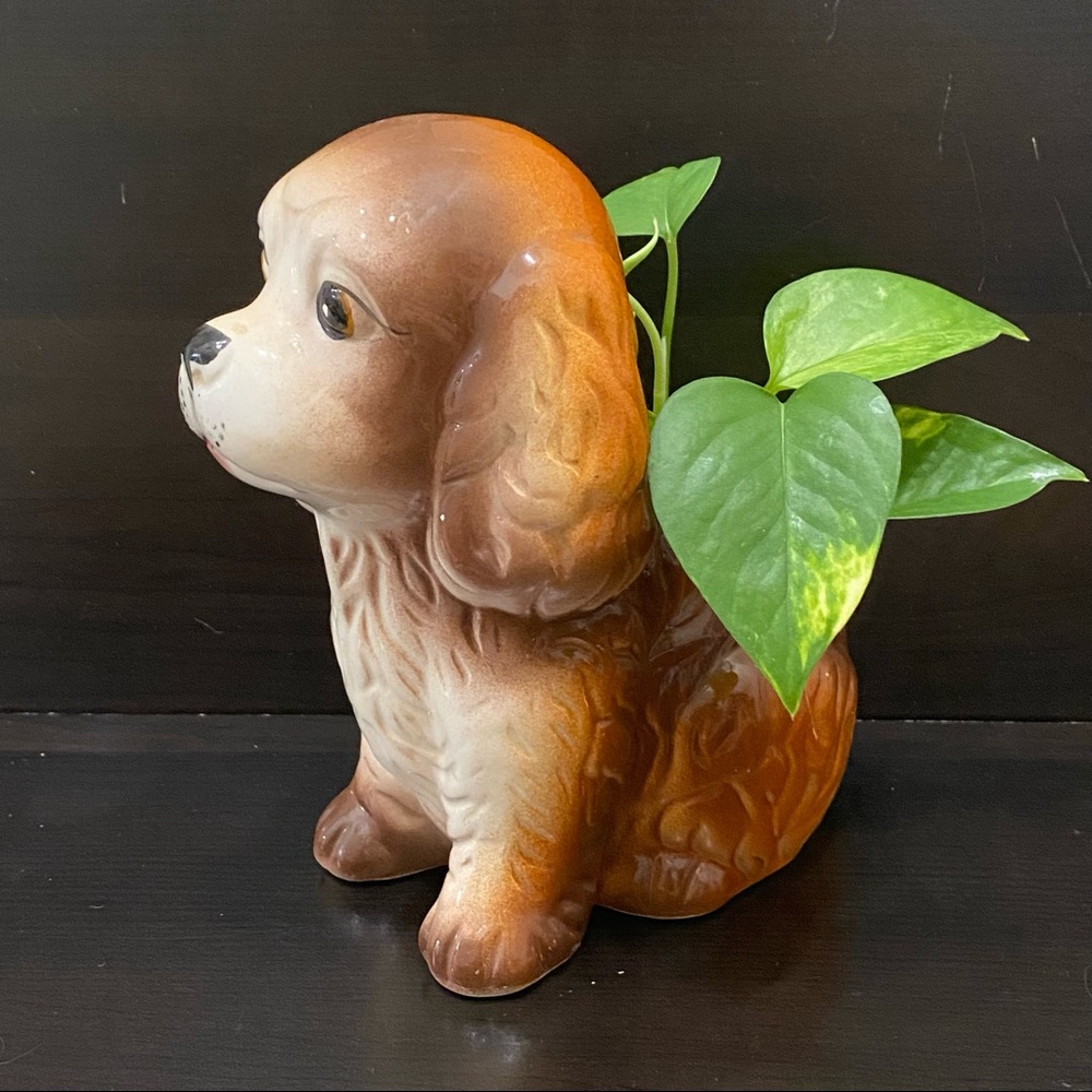 Vintage RELPO Cocker Spaniel Dog Ceramic Planter